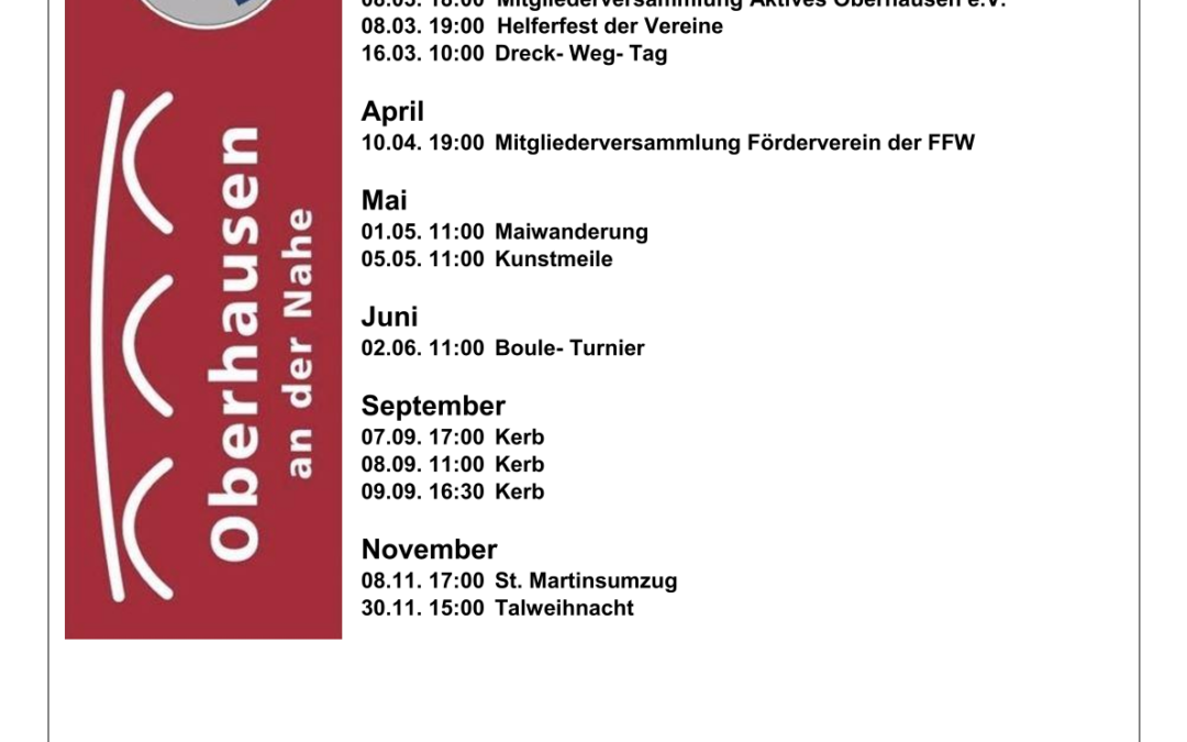 Veranstaltungskalender 2024